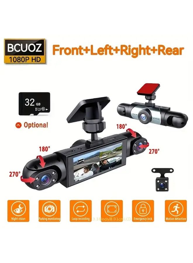 Oyaaqii 4 Cameras HD 360 Degree Car Dash Cam With 32G Card Night Vision Motion Detection - Image 3